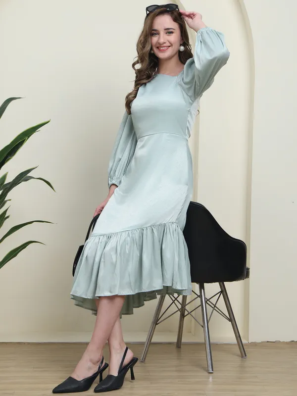 Sky_Blue_Luxe_Dobby-Silk_Pleated_Elegance_Western_Dress_For_Women