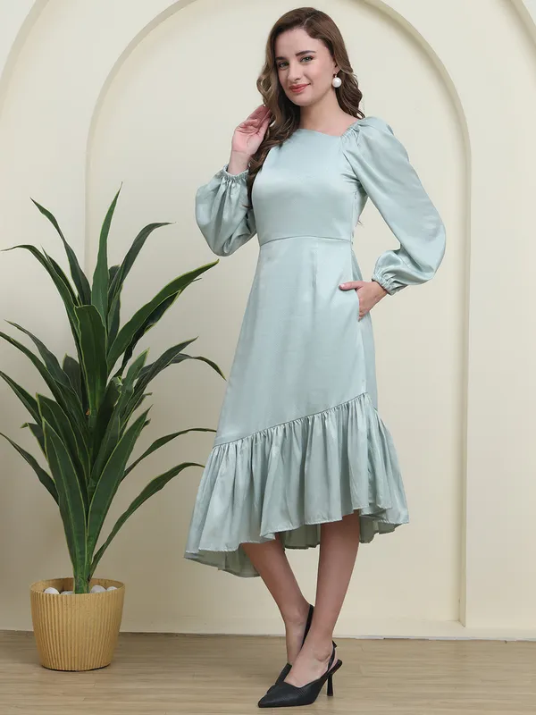 Sky_Blue_Luxe_Dobby-Silk_Pleated_Elegance_Western_Dress_For_Women