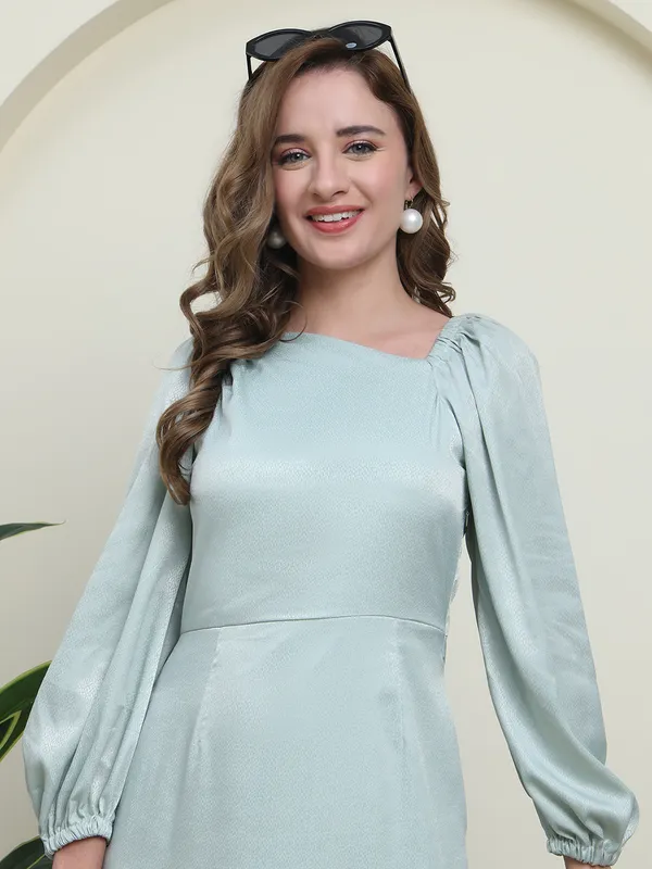 Sky_Blue_Luxe_Dobby-Silk_Pleated_Elegance_Western_Dress_For_Women