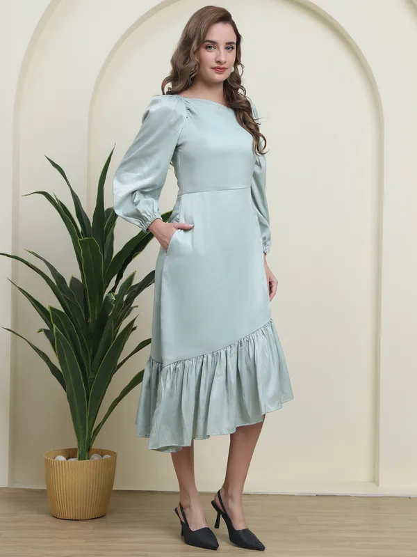 Sky_Blue_Luxe_Dobby-Silk_Pleated_Elegance_Western_Dress_For_Women