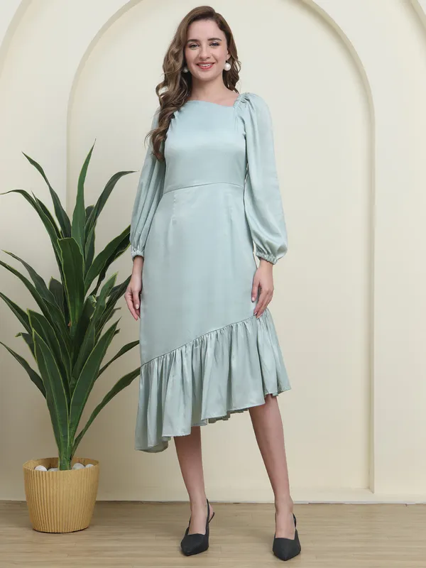 Sky_Blue_Luxe_Dobby-Silk_Pleated_Elegance_Western_Dress_For_Women