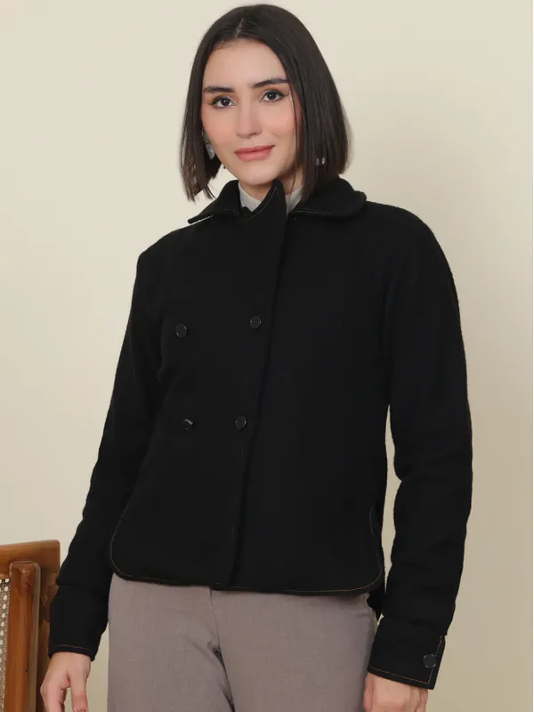 Jet_Black_Woolen_Jackets_&_Coats_For_Women