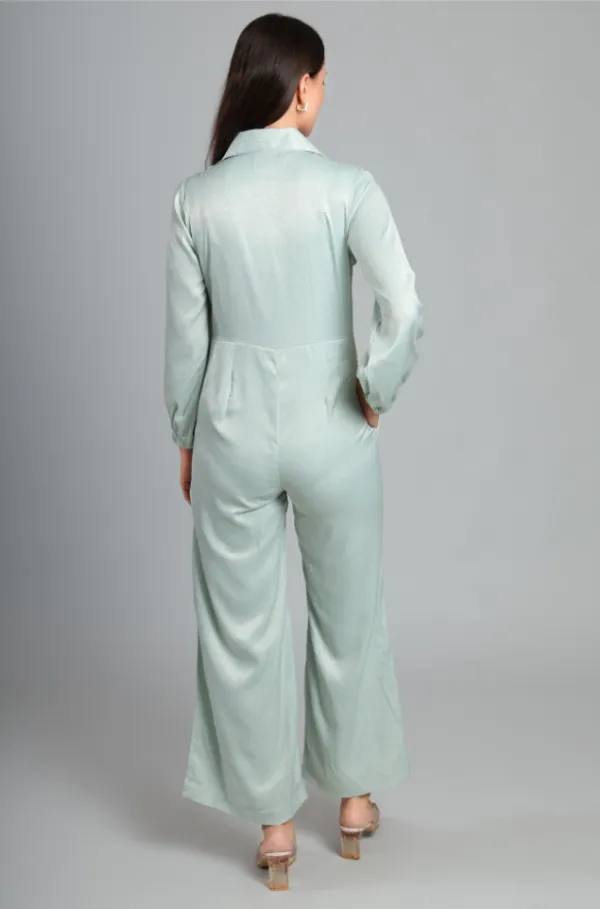 Sea_Green_Dobby_Silk_Jumpsuit_For_Women