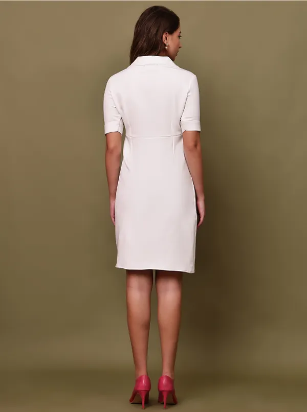 White_Banana_Crepe_Dress_For_Women