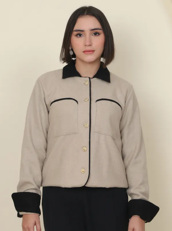 Beige_With_Black_Contrast_Detailing_Soft_Wool_Blend_Fabric_Jackets_&_Coats_For_Women