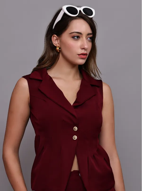Maroon_Banana_Crepe_Co-Ords_For_Women