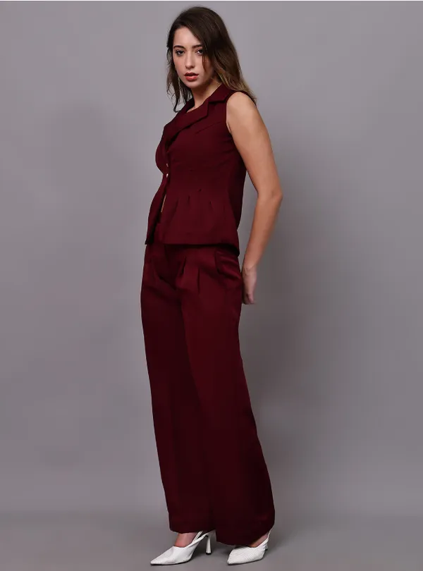 Maroon_Banana_Crepe_Co-Ords_For_Women