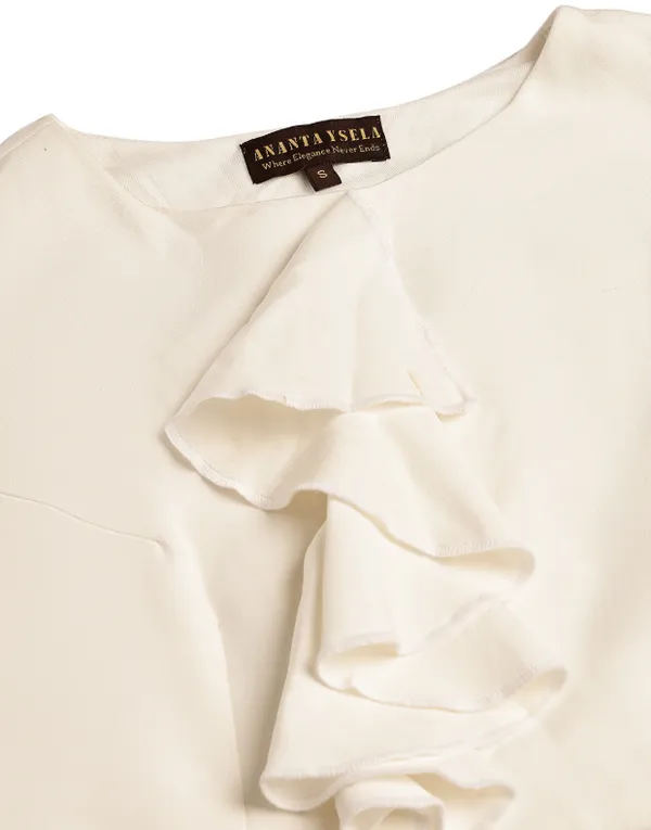 White_Banana_Crepe_Dress_For_Women