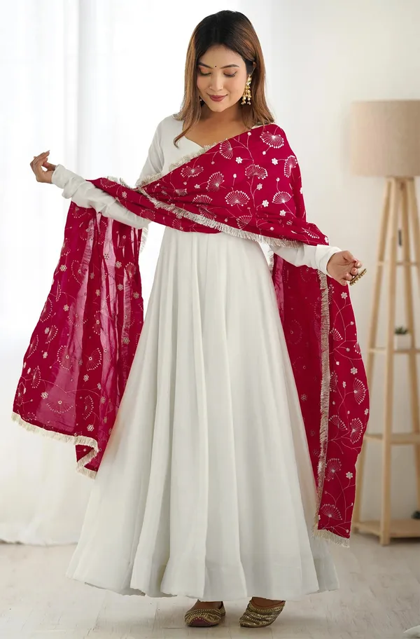 Solid_Anarkali_Gown_With_Embroidered_Dupatta