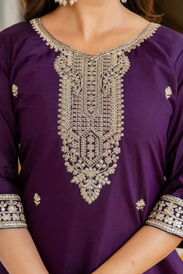 VISCOSE_CHANDERI_SOLID_DYABLE_KURTI_SET