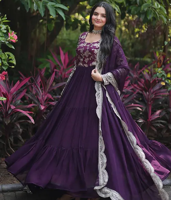 Woven_Embroidered_Georgette_Art_Silk_Stitched_Anarkali_Gown