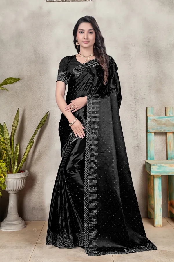 Bollywood_Fancy_Party_Wear_Satin_Silk__Saree_With_Blouse