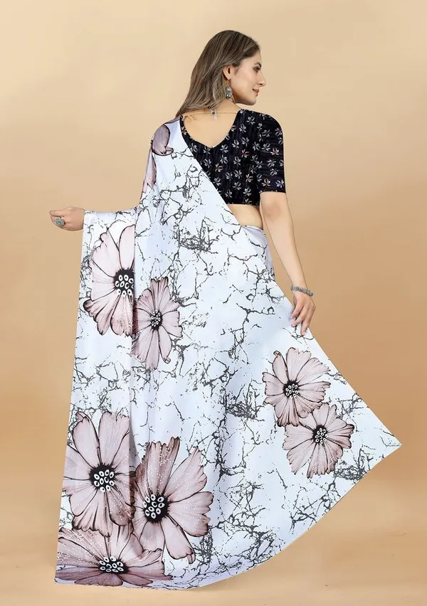 White_Digital_Printed_Satin_Silk_Saree_For_Women