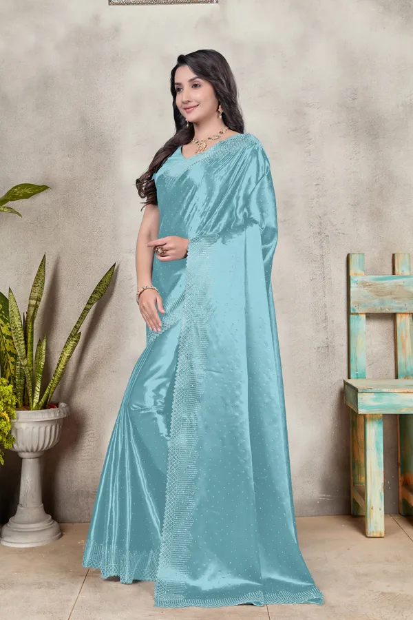 Exclusive_Designer_Pure_Satin_Silk_Cut_Work_Siroski_border_work_saree_and_Siroski_work_matching_blouse