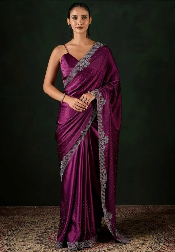 Magenta_Heavy_Satin_Silk_Saree_For_Women