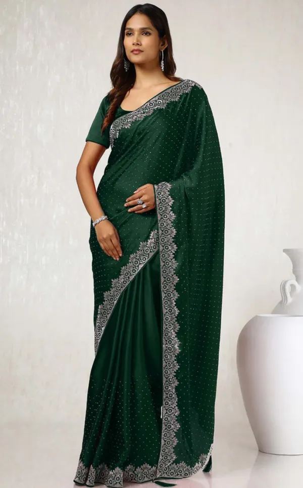 Green_Heavy_Satin_Silk_Saree_For_Women