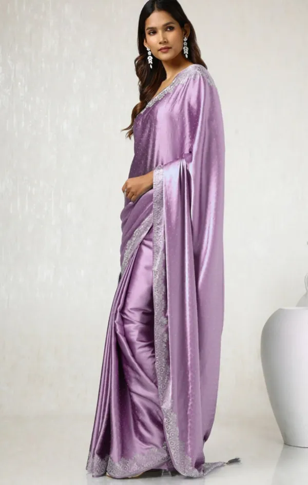 Lavender_Heavy_Satin_Silk_Saree_For_Women
