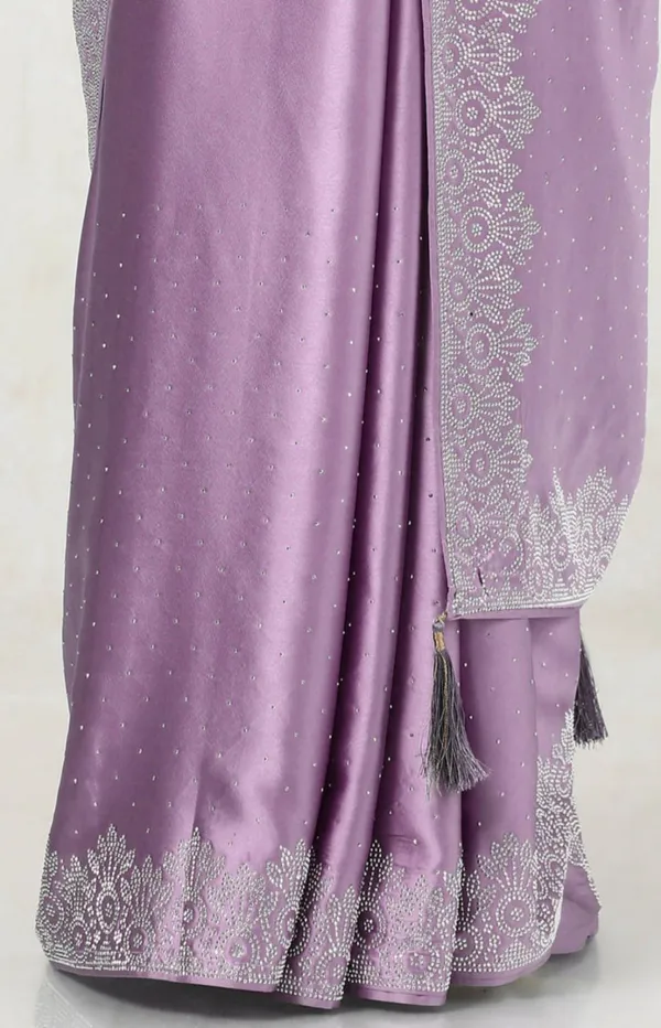 Lavender_Heavy_Satin_Silk_Saree_For_Women