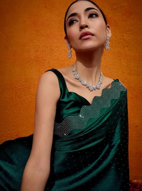 Green_Satin_Silk_Saree_For_Women