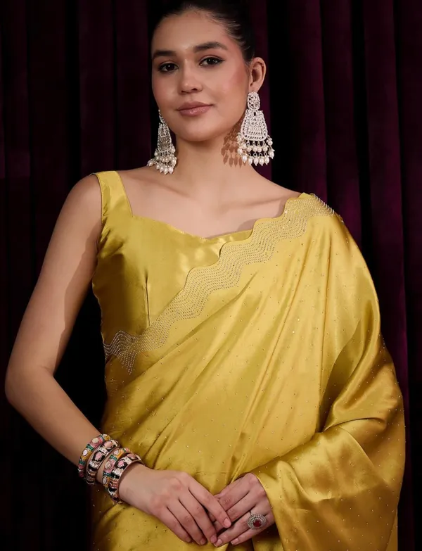 Yellow_Satin_Silk_Saree_For_Women