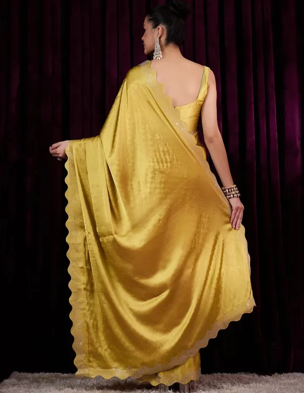 Yellow_Satin_Silk_Saree_For_Women