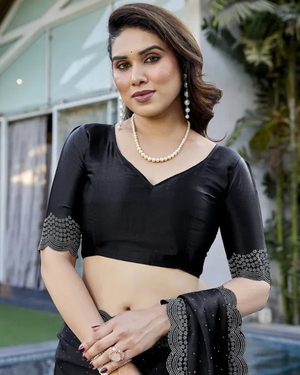 Black_Heavy_Satin_Silk_Saree_For_Women