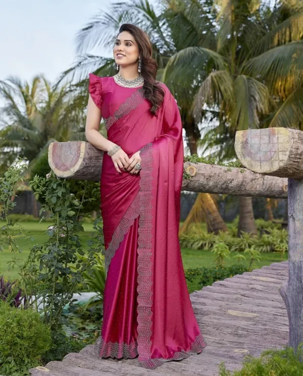 Red_Heavy_Satin_Silk_Saree_For_Women