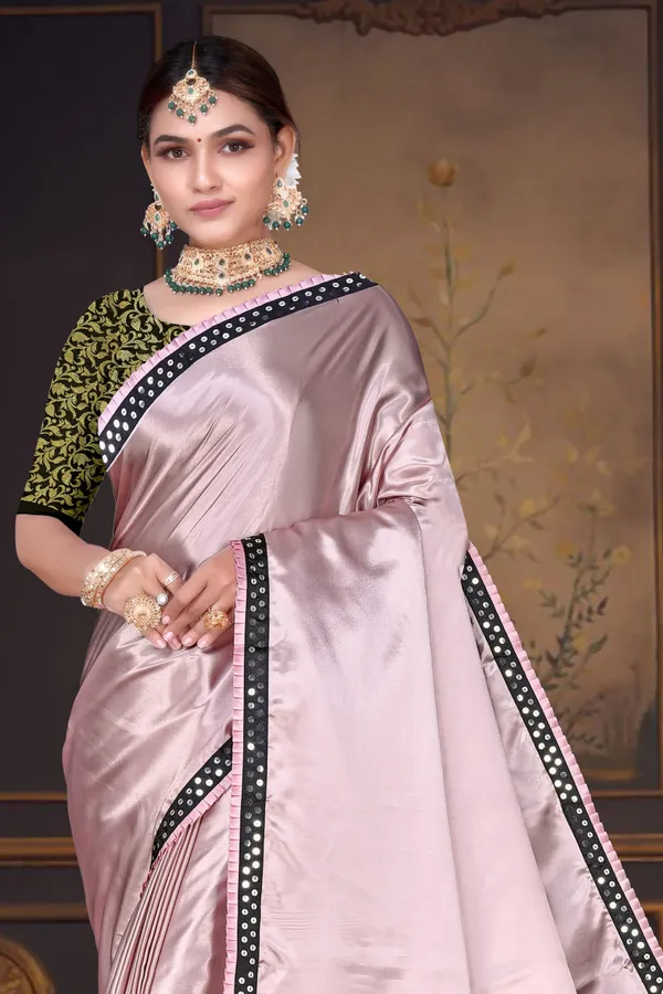 Pastel_Pink_Satin_Slub_Silk_Saree_For_Women