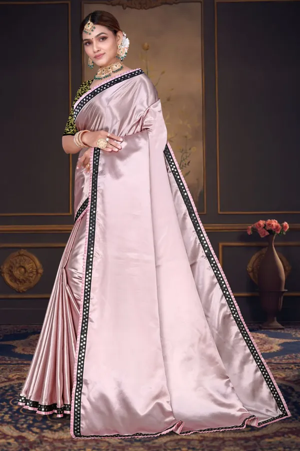 Pastel_Pink_Satin_Slub_Silk_Saree_For_Women