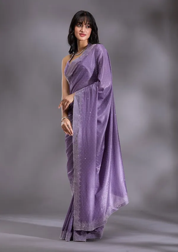 Lavendar_Heavy_Satin_Silk_Saree_For_Women