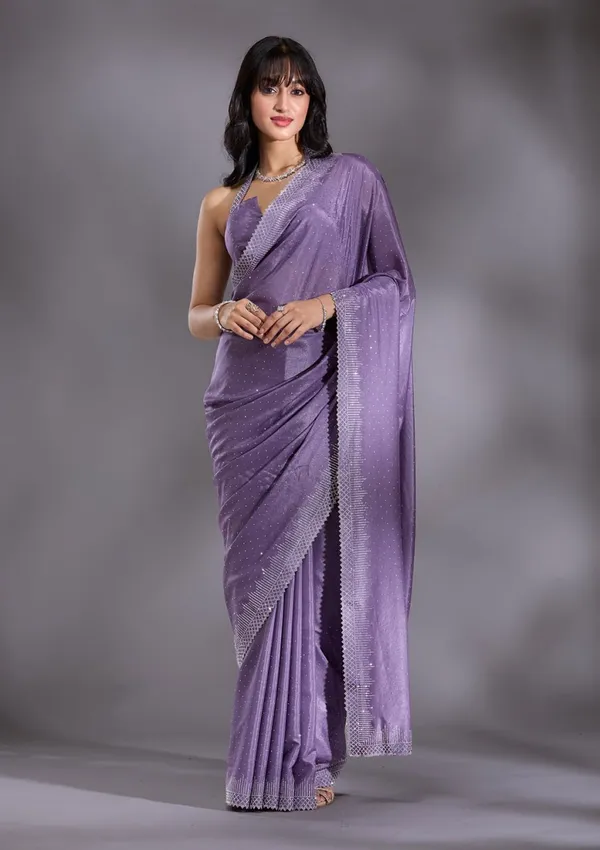 Lavendar_Heavy_Satin_Silk_Saree_For_Women