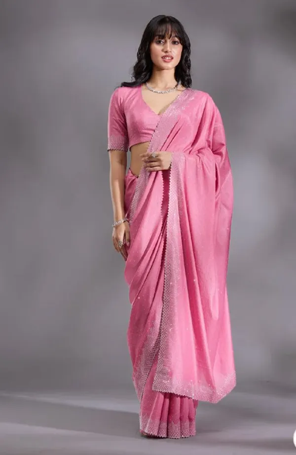 Pink_Heavy_Satin_Silk_Saree_For_Women