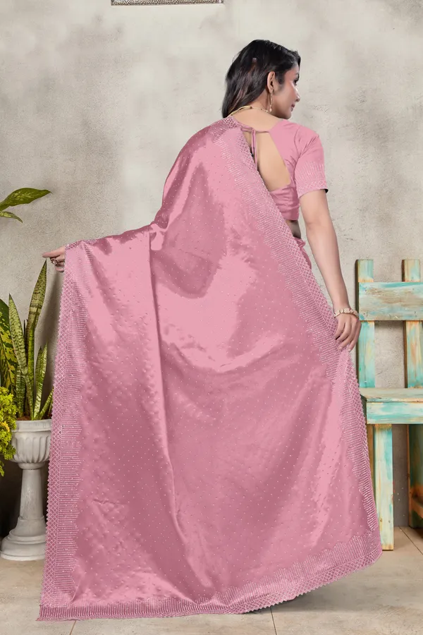 Pistal_Pink_Satin_Silk_Saree_with_Swarovski_Stone_Work_&_Elegant_Cut_Work_Border
