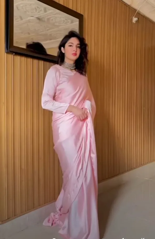Pastel_Pink_Plain_Satin_Silk_Saree_For_Women