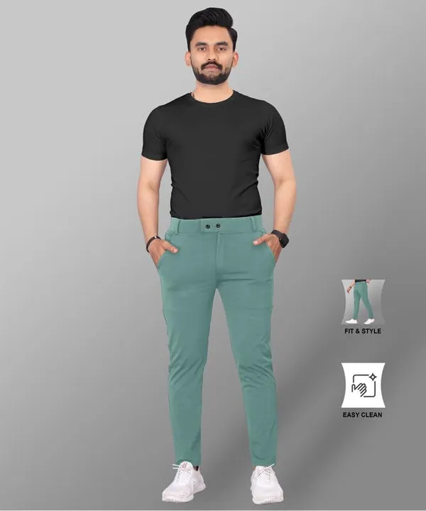 Mint_Green_Premium_Cotton_Blend_Casual_Trousers_For_Men
