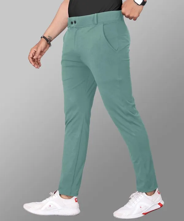 Mint_Green_Premium_Cotton_Blend_Casual_Trousers_For_Men