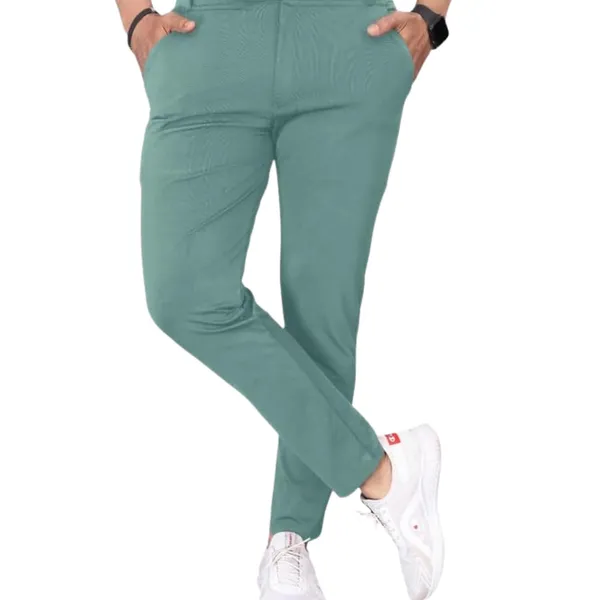 Mint_Green_Premium_Cotton_Blend_Casual_Trousers_For_Men