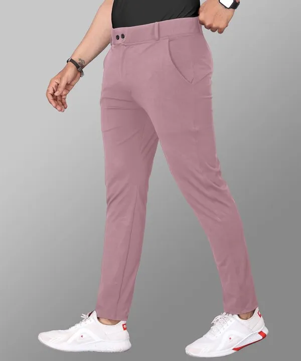 Dusty_Pink_Premium_Cotton_Blend_Casual_Trousers_For_Men