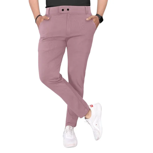 Dusty_Pink_Premium_Cotton_Blend_Casual_Trousers_For_Men