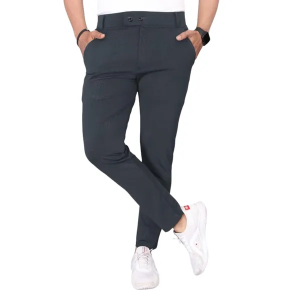 Dark_Grey_Premium_Cotton_Blend_Casual_Trousers_For_Men