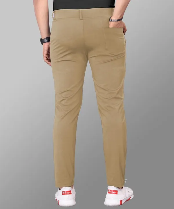 Khaki_Premium_Cotton_Blend_Casual_Trousers_For_Men