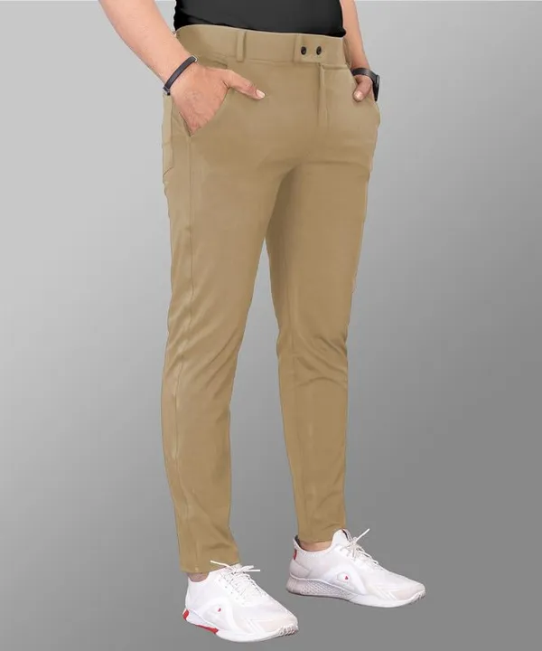 Khaki_Premium_Cotton_Blend_Casual_Trousers_For_Men