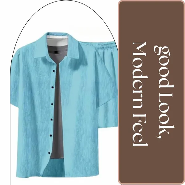 Sky_Premium_Cotton_Shirt_&_Shorts_Set_For_Men