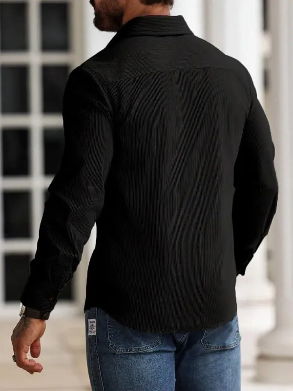 Black_Premium_Corduroy_Striped_Shirt_For_Men