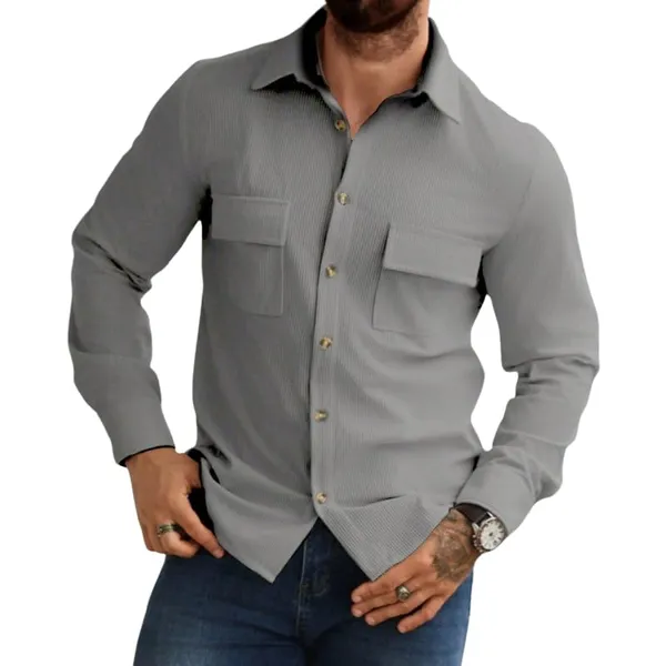 Grey_Premium_Corduroy_Shirt_For_Men