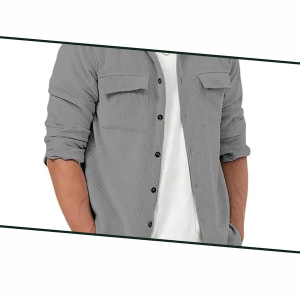 Grey_Premium_Corduroy_Shirt_For_Men