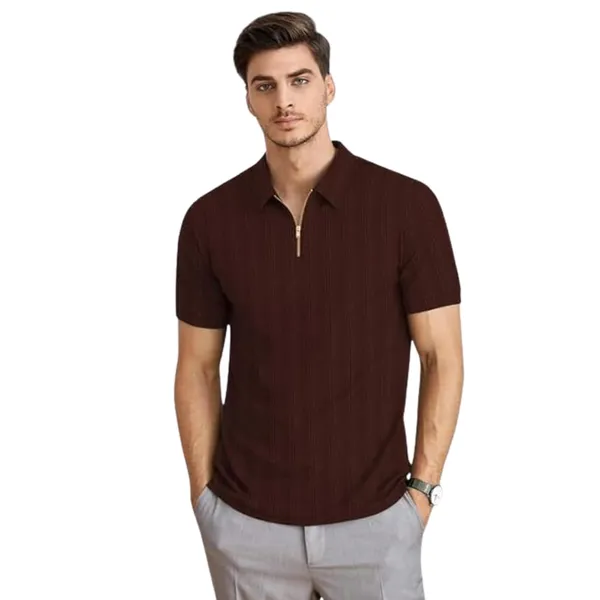 Coffee_Premium_Polyester_Polo_T-Shirt_For_Men