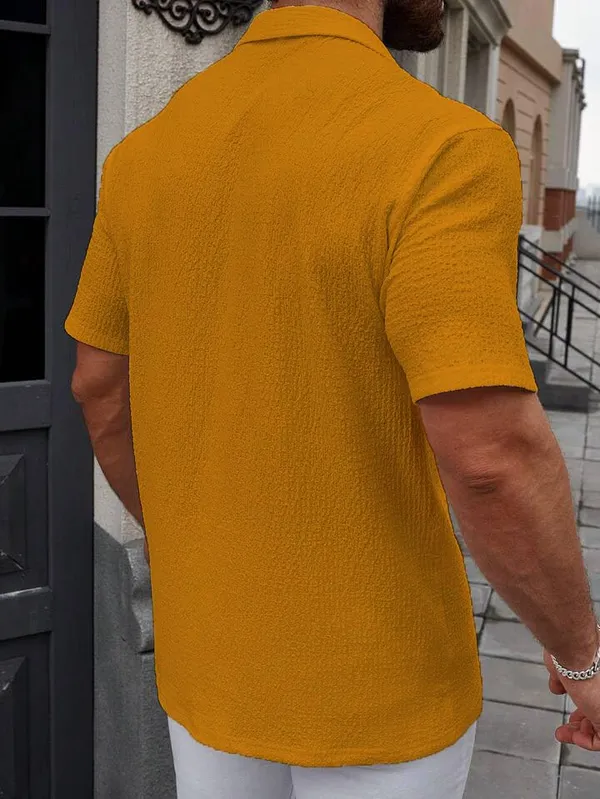 Yellow_Premium_Cotton_Blend_Casual_Shirt_For_Men