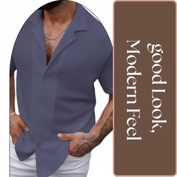 Grey_Premium_Cotton_Blend_Casual_Shirt_For_Men