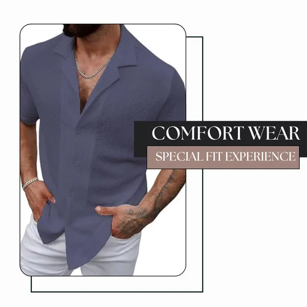 Grey_Premium_Cotton_Blend_Casual_Shirt_For_Men